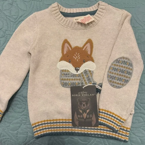 NWT Rorie Whelan Fox Sweater and Corduroy Pants Set Size 18 Mo. - Picture 2 of 6